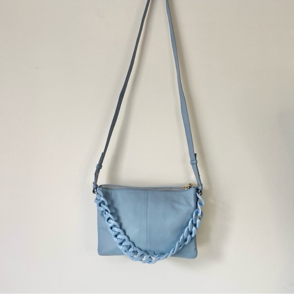 Vince Camuto NEW Adyna Leather Crossbody Purse with Chain Cerulean Blue - Picture 4 of 15